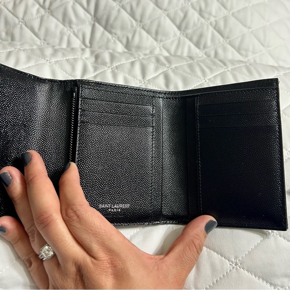 Saint Laurent Monogram Cassandre Matelasse Compact Tri Fold Wallet - Picture 4 of 12